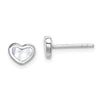 Curata 925 Sterling Silver Rhodium 7x5mm White Mother of Pearl Heart Post Earrings