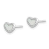 Curata 925 Sterling Silver Rhodium 7x5mm White Mother of Pearl Heart Post Earrings