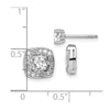 Curata 925 Sterling Silver Rhodium 9.9mm Round Cubic Zirconia Stud and Jacket Earrings