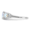 Curata 925 Sterling Silver Rhodium Iridescent Cubic Zirconia 3 stone Engagement Ring