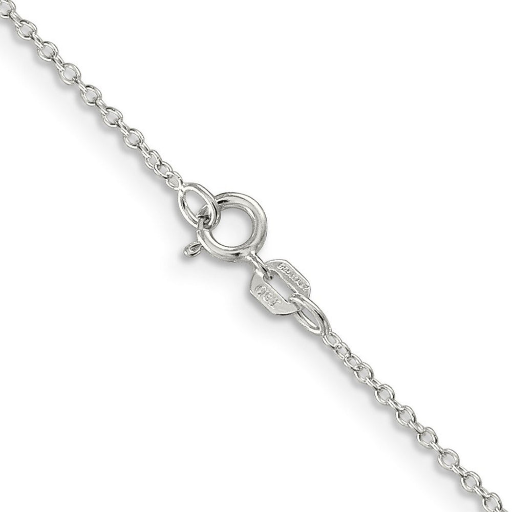 Curata 925 Sterling Silver Rhodium Plated 0.5mm Rolo Chain Necklace Options: 16 18 20 24