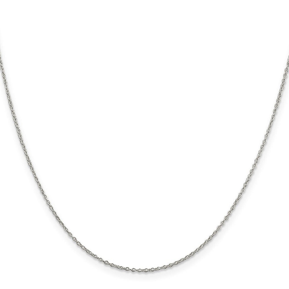 Curata 925 Sterling Silver Rhodium Plated 0.5mm Rolo Chain Necklace Options: 16 18 20 24