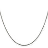 Curata 925 Sterling Silver Rhodium Plated 1.5mm Sparkle Cut Rope Chain Necklace Options: 16 18 20 22 24 26 28 30