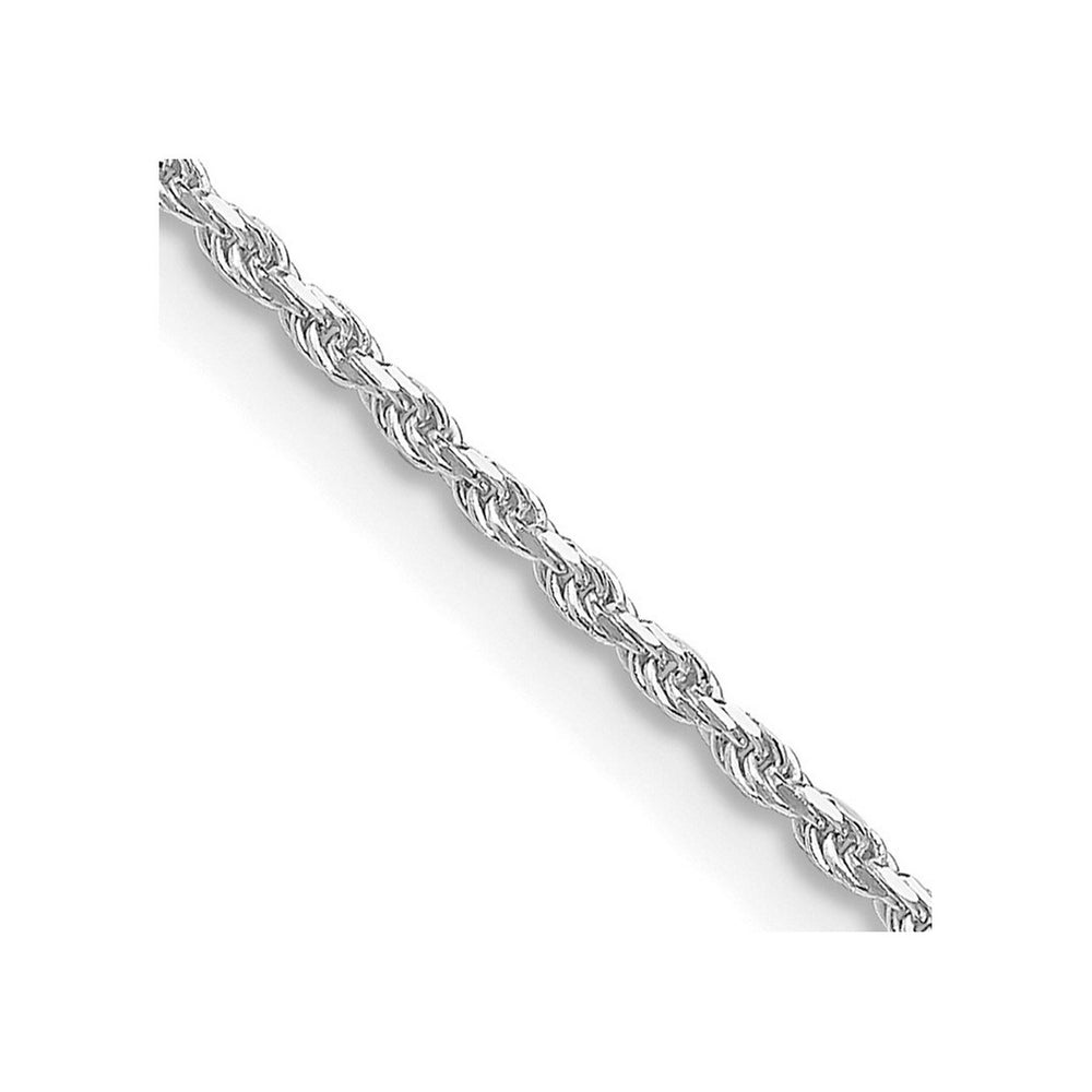 Curata 925 Sterling Silver Rhodium Plated 1.5mm Sparkle Cut Rope Chain Necklace Options: 16 18 20 22 24 26 28 30