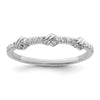 Curata 925 Sterling Silver Rhodium Plated Clear Cubic Zirconia Knot Band Ring