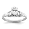 Curata 925 Sterling Silver Rhodium Plated Irish Claddagh Celtict Ring