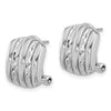 Curata 925 Sterling Silver Rhodium Plated Polished 11.2x14.3mm Omega Back Earrings