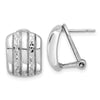 Curata 925 Sterling Silver Rhodium Plated Polished 11.2x14.3mm Omega Back Earrings