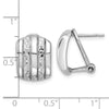 Curata 925 Sterling Silver Rhodium Plated Polished 11.2x14.3mm Omega Back Earrings