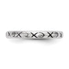 Curata 925 Sterling Silver Rhodium PlatedAntiqued Ichthus Fish Ring