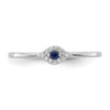 Curata 925 Sterling Silver Rhodium Small Blue and Clear Cubic Zirconia Evil Eye Ring