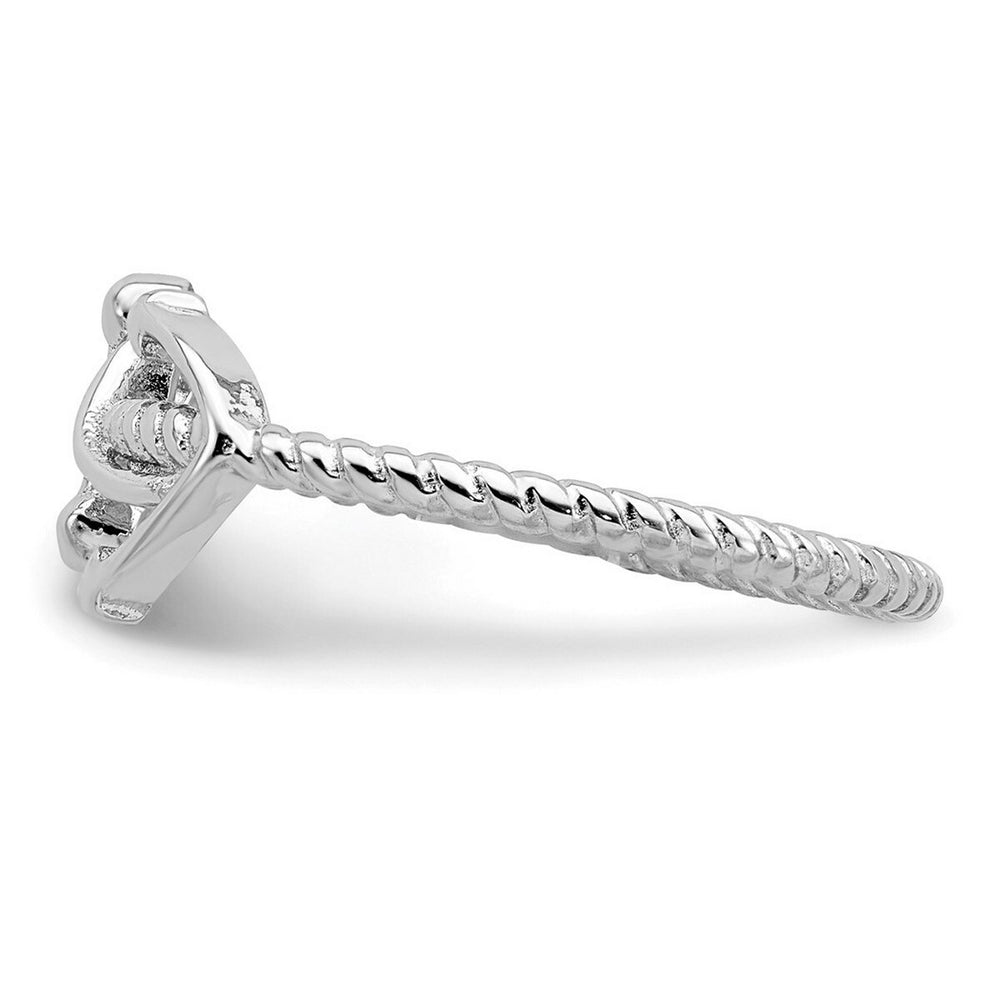 Curata 925 Sterling Silver Rope Motif Nautical Anchor Ring