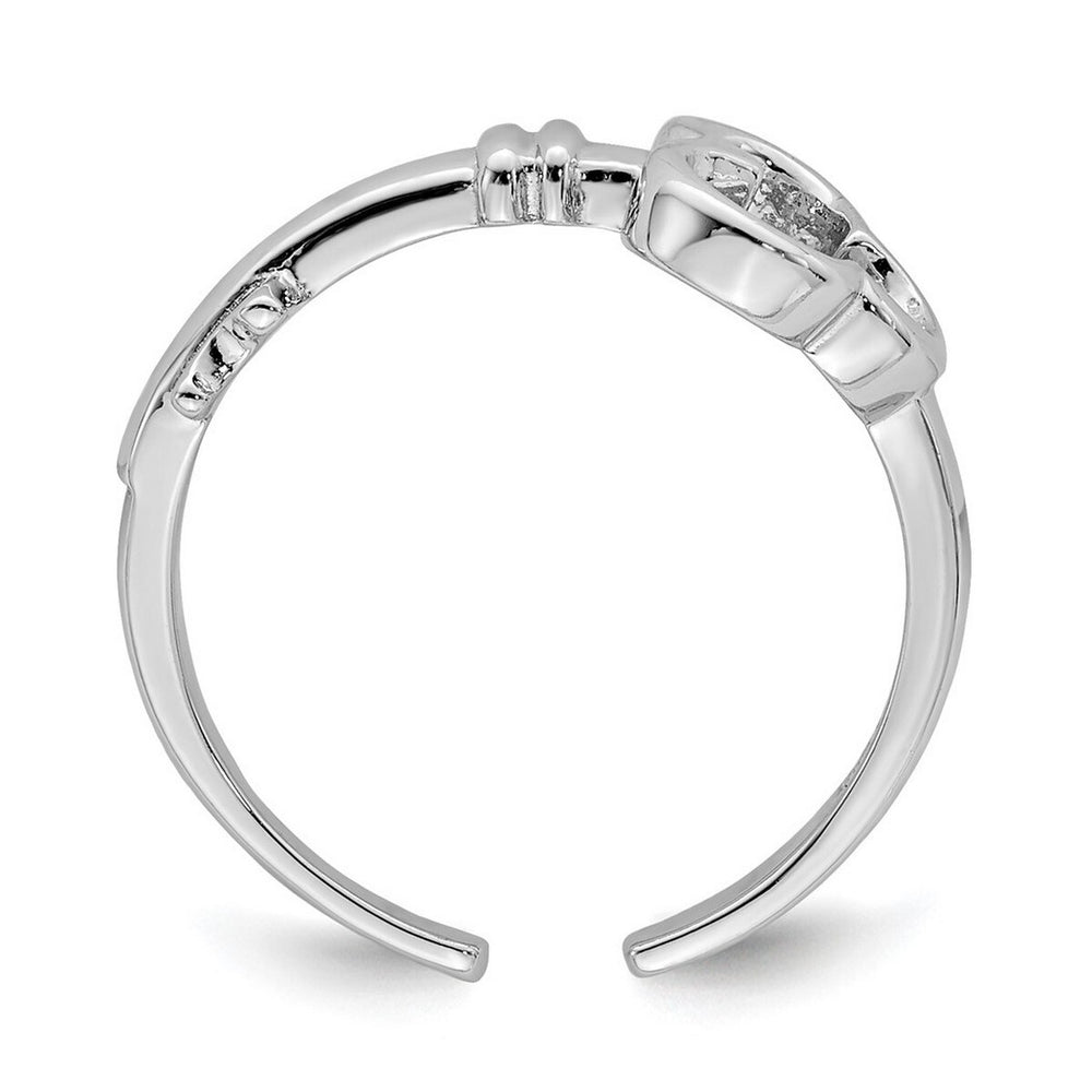 Curata 925 Sterling Silver Sideways Key Adjustable Toe Ring for Women