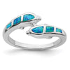 Curata 925 Sterling Silver Simulated Blue Simulated Opal Dolphin Ring