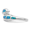 Curata 925 Sterling Silver Simulated Blue Simulated Opal Dolphin Ring