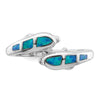 Curata 925 Sterling Silver Simulated Blue Simulated Opal Dolphin Ring