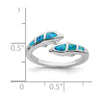 Curata 925 Sterling Silver Simulated Blue Simulated Opal Dolphin Ring