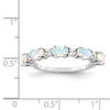 Curata 925 Sterling Silver Simulated Opal and Cubic Zirconia Wedding Band Ring