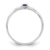 Curata 925 Sterling Silver Simulated Tanzanite and White Cubic Zirconia Ring