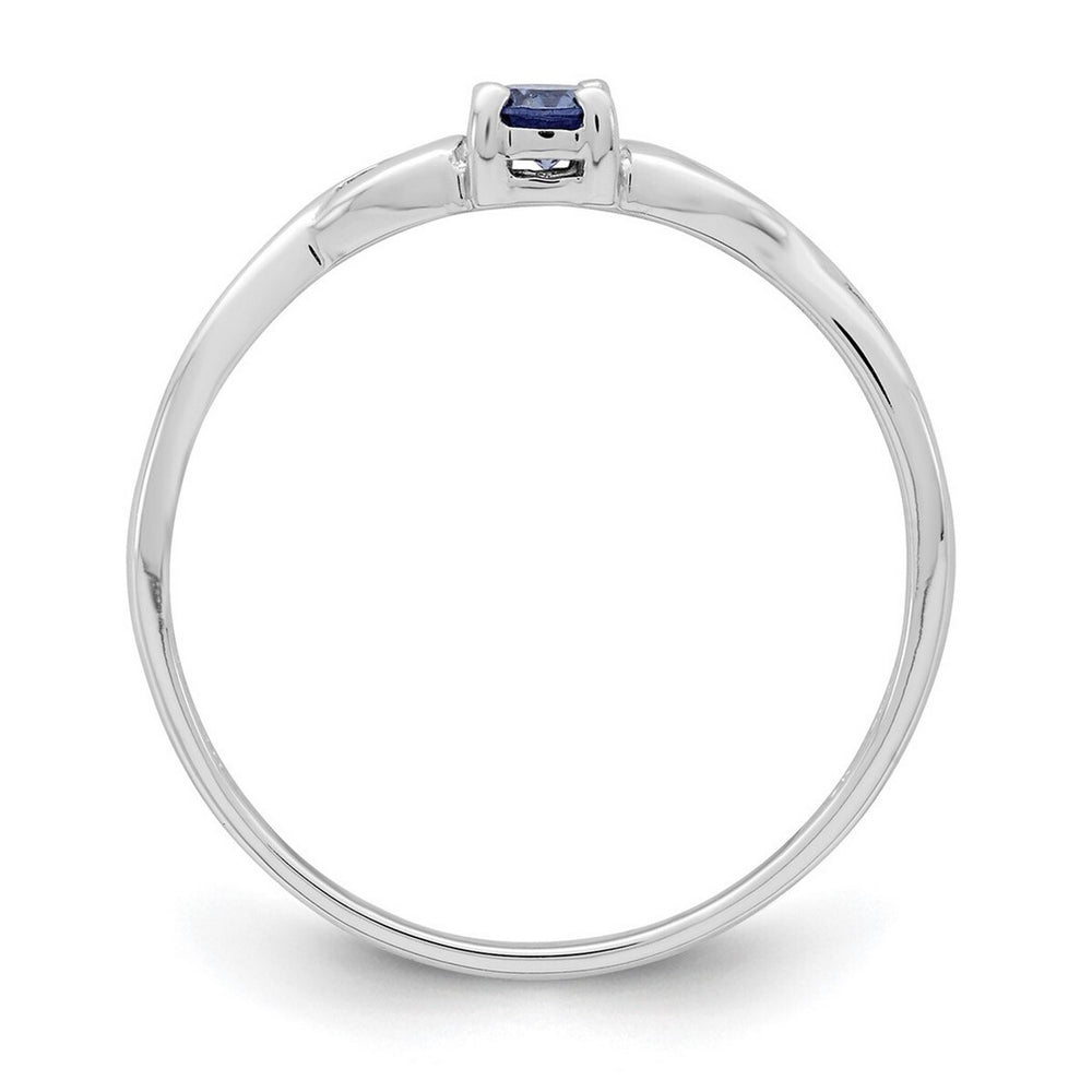 Curata 925 Sterling Silver Simulated Tanzanite and White Cubic Zirconia Ring