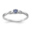 Curata 925 Sterling Silver Simulated Tanzanite and White Cubic Zirconia Ring