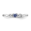 Curata 925 Sterling Silver Simulated Tanzanite and White Cubic Zirconia Ring