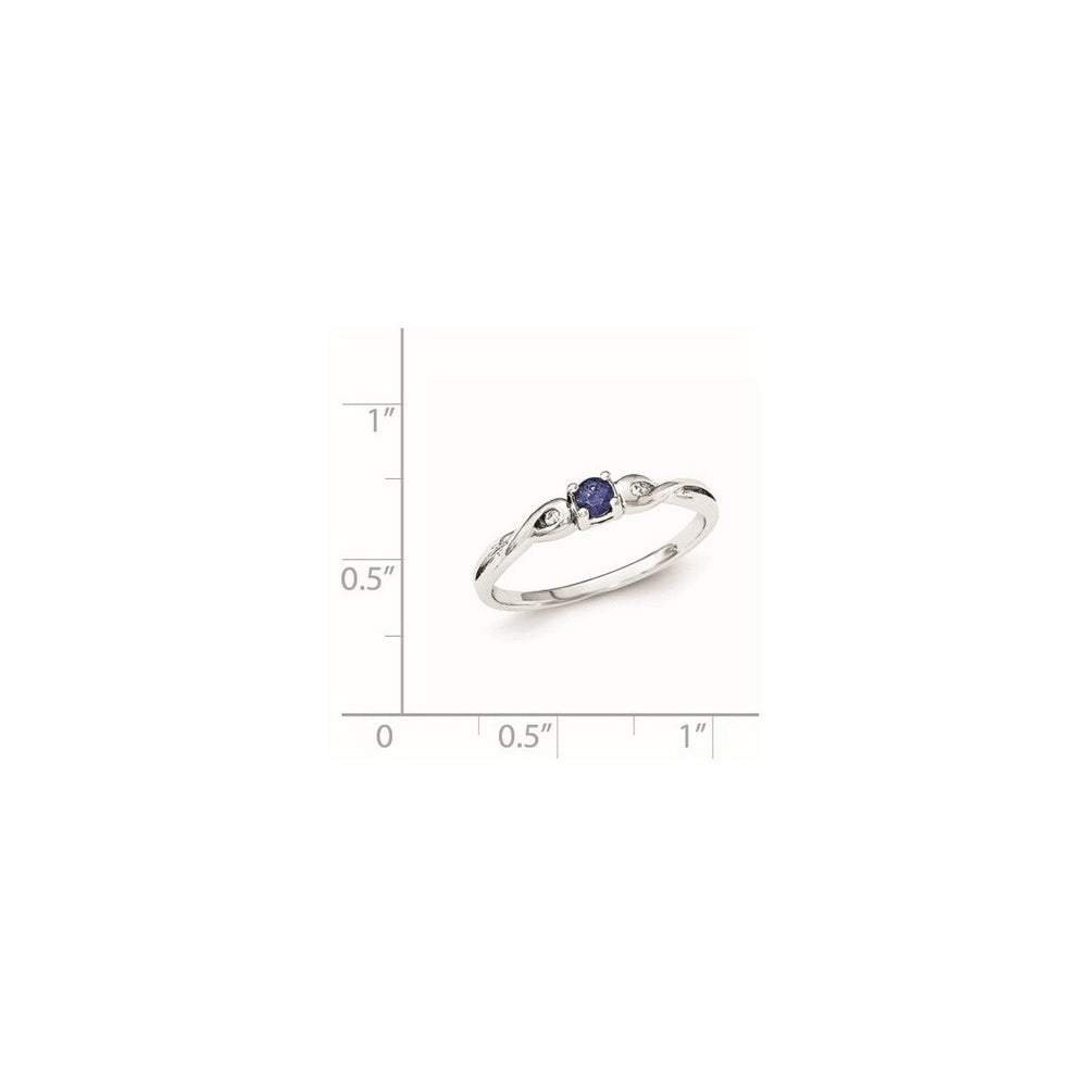 Curata 925 Sterling Silver Simulated Tanzanite and White Cubic Zirconia Ring