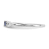 Curata 925 Sterling Silver Simulated Tanzanite and White Cubic Zirconia Ring