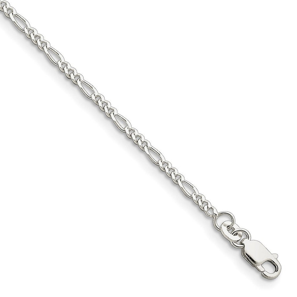 Curata 925 Sterling Silver Solid 2.25mm Figaro Chain Bracelet Options: 7" 8"