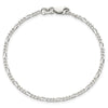 Curata 925 Sterling Silver Solid 2.25mm Figaro Chain Bracelet Options: 7" 8"