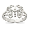 Curata 925 Sterling Silver Solid Filigree Butterly Adjustable Toe Ring