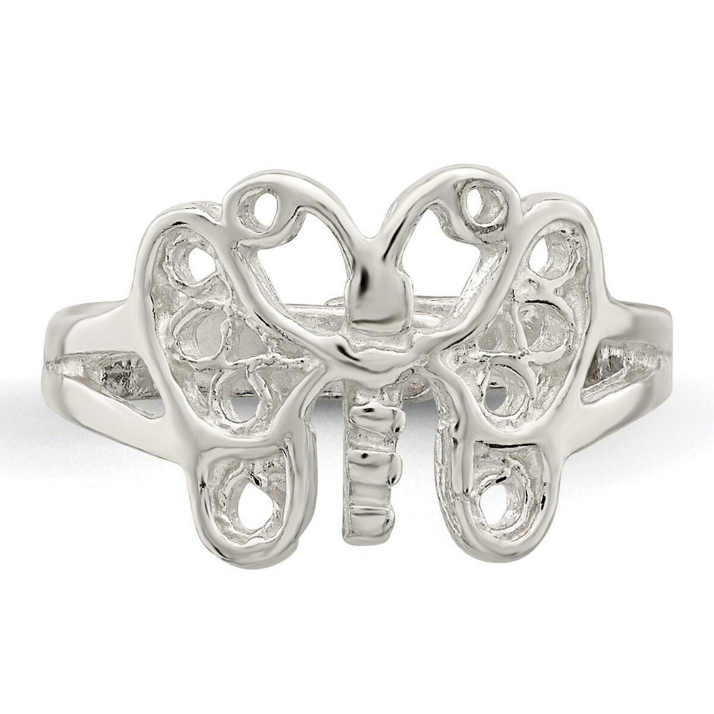 Curata 925 Sterling Silver Solid Filigree Butterly Adjustable Toe Ring