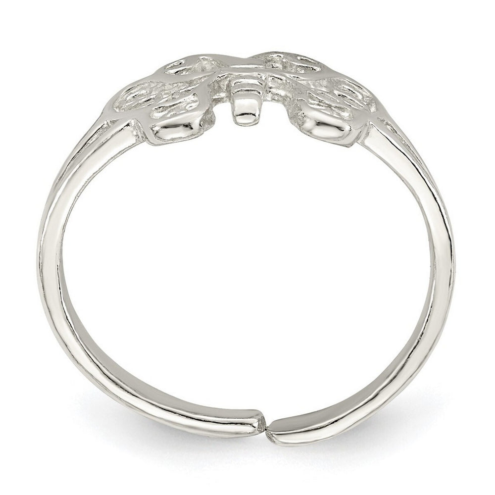 Curata 925 Sterling Silver Solid Filigree Butterly Adjustable Toe Ring