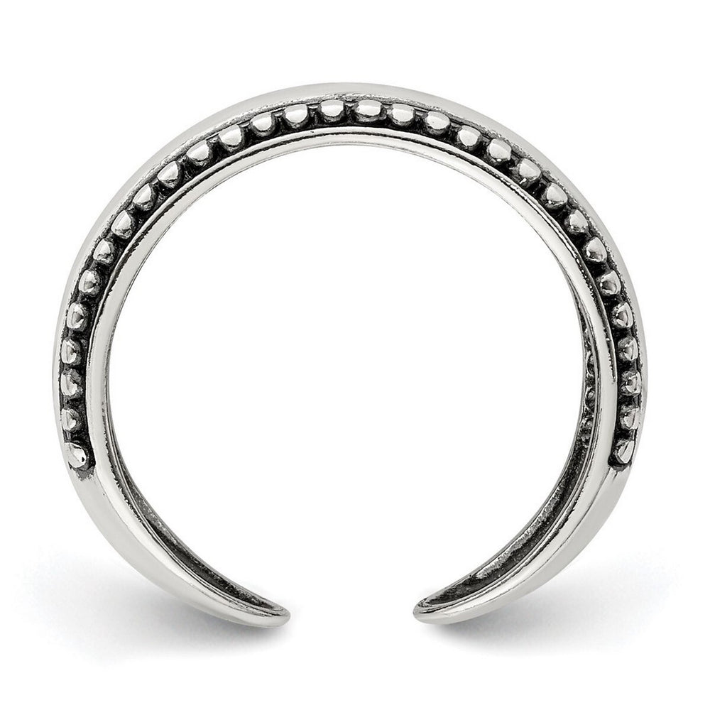 Curata 925 Sterling Silver Solid Oxidized Vintage Beaded Toe Ring