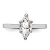 Curata 925 Sterling Silver Solitaire 8X4mm Marquise Cubic Zirconia Ring