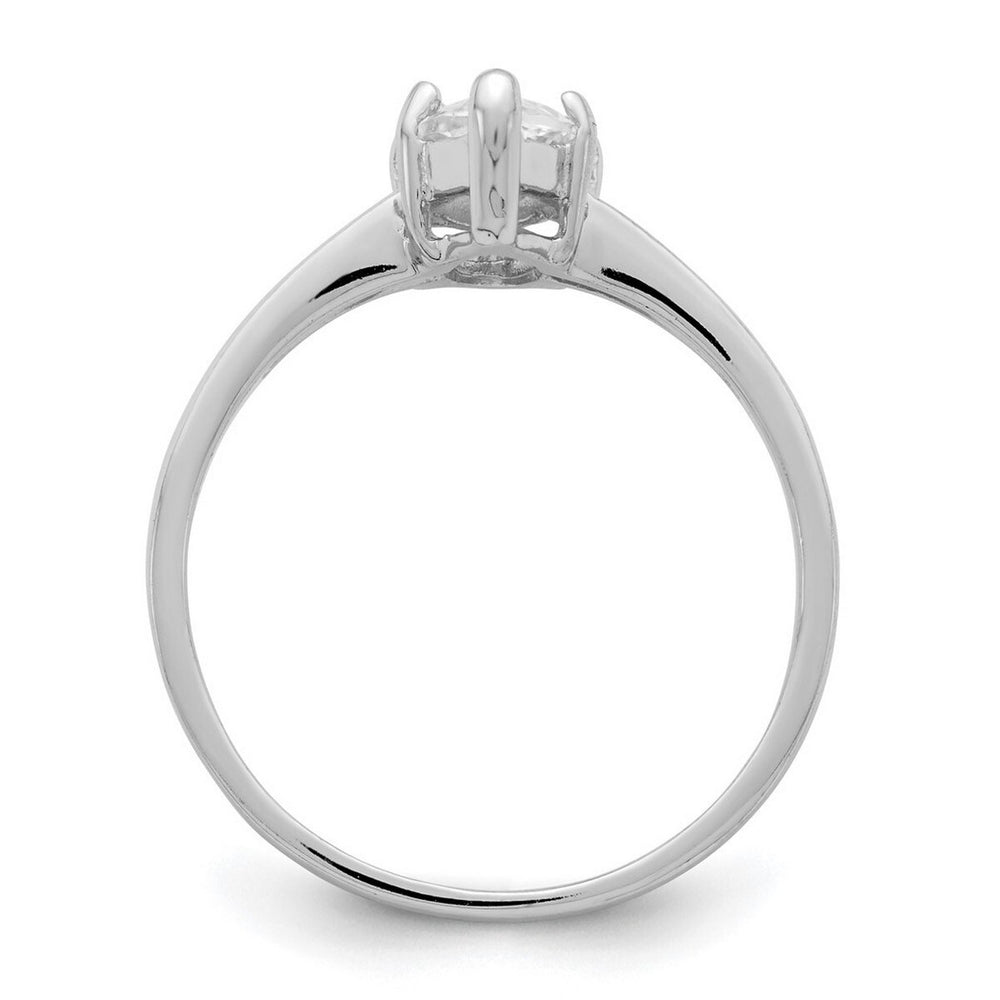 Curata 925 Sterling Silver Solitaire 8X4mm Marquise Cubic Zirconia Ring