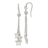 Curata 925 Sterling Silver Star 8.6x56.1mm Cubic Zirconia Dangle Earrings