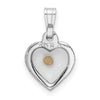 Curata 925 Sterling Silver18" 15x13mm Small Heart With MuStard Seed Pendant Necklace