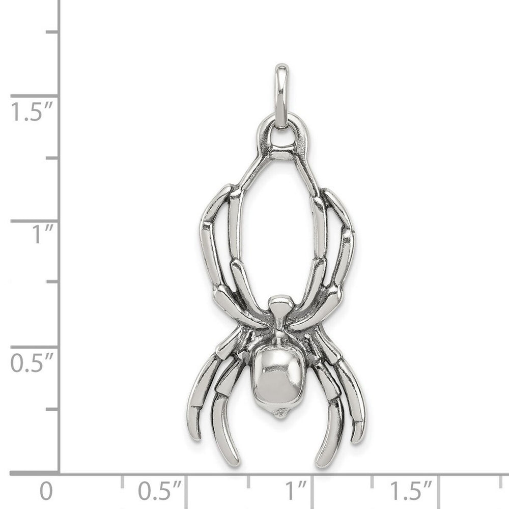 Curata 925 Sterling Silver18" 37x17.5mm Spider Pendant Necklace