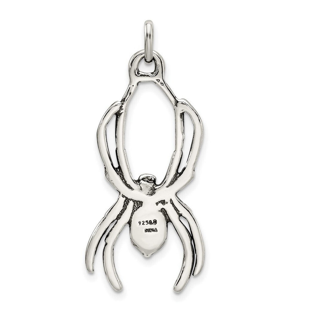 Curata 925 Sterling Silver18" 37x17.5mm Spider Pendant Necklace