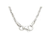 Curata Italian Rhodium Sterling Silver 1mm Margarita Chain Necklace - White