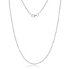 Curata Italian Sterling Silver 1.8mm Oval Bead Chain (16"-20") - White