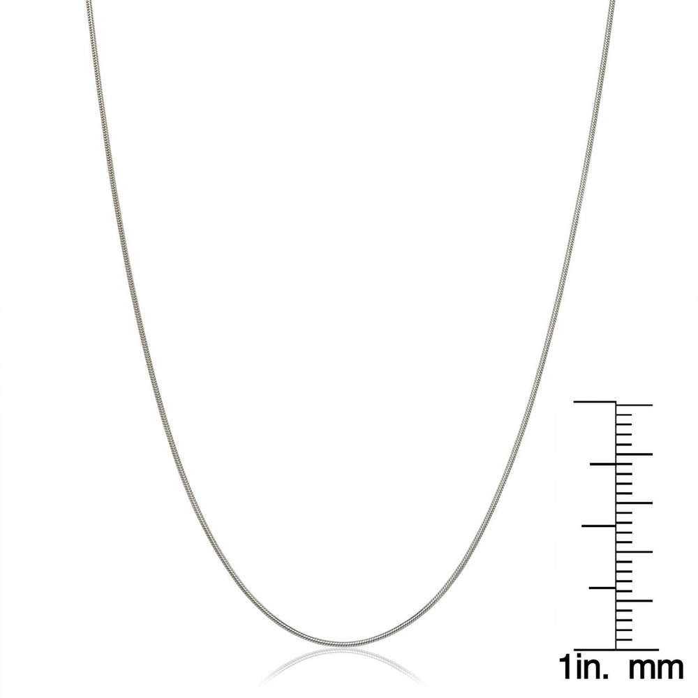 Curata Italian Sterling Silver Diamond-cut Snake Chain Necklace - White