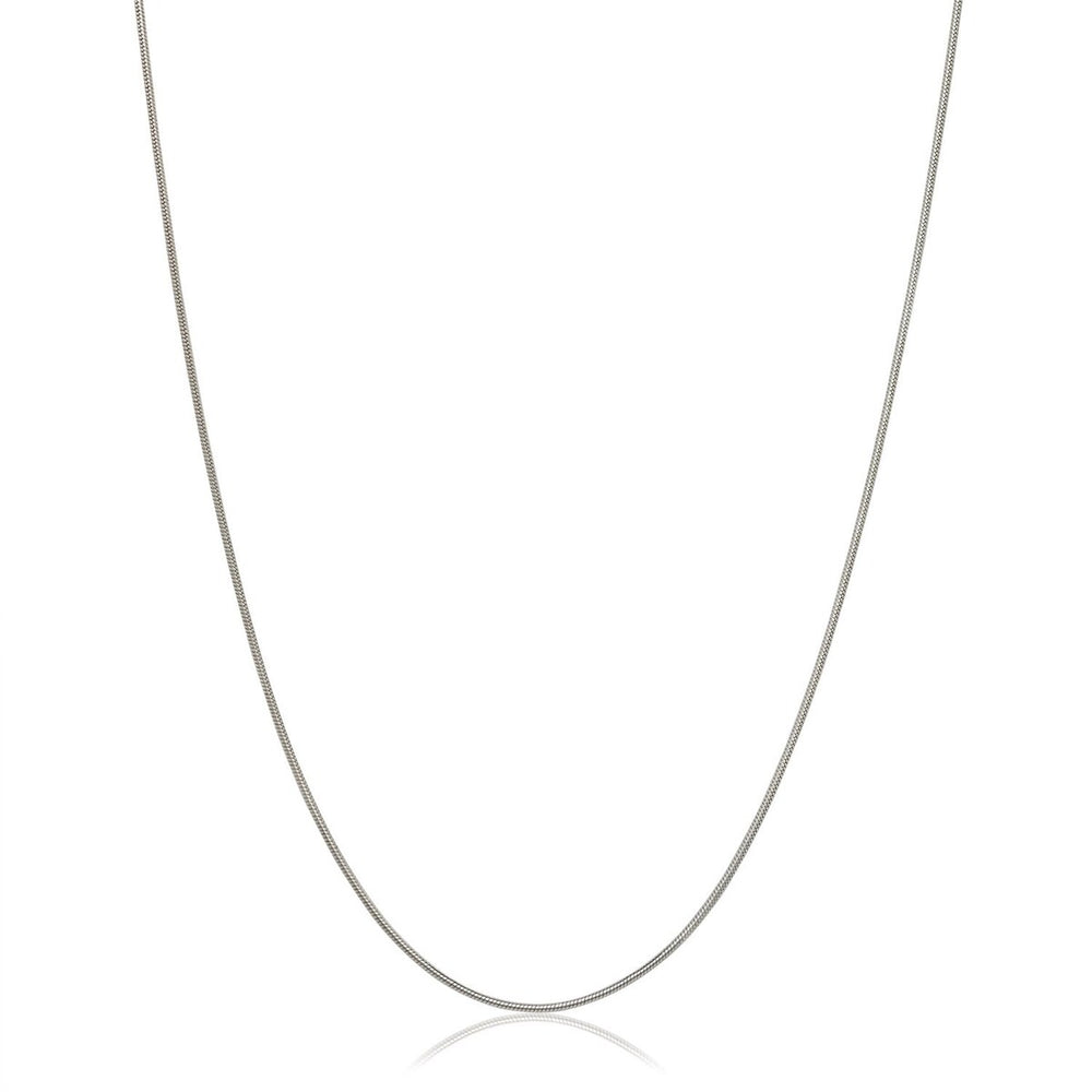 Curata Italian Sterling Silver Diamond-cut Snake Chain Necklace - White