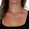 Curata Italian Sterling Silver Margarita Chain Necklace - White