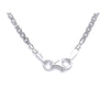 Curata Italian Sterling Silver Rhodium 2mm Bismark Chain Necklace - White