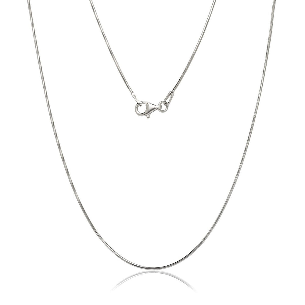 Curata Italian Sterling Silver Rhodium-plated 1.0 mm Snake Chain (16-30 inch) - White