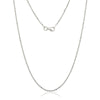 Curata Italian Sterling Silver Rhodium-plated 1.0mm Bead Chain (16-20") - White