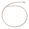 Curata Italian Sterling Silver Two-tone 2mm Round Omega Chain Necklace (16 or 18 inches)