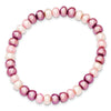 Curata Multi-Colored Cultured 6-7mm Pearl White Lavender Rose Stretch Bracelet